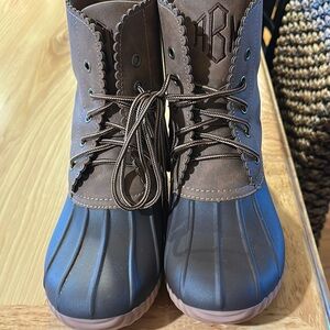 Marley Lilly Brown and Gray Lace-Up Boots